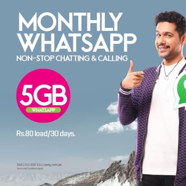 ZONG 4G / Monthly What's app package